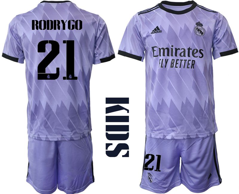 Youth 2022-2023 Club Real Madrid away purple #21 Soccer Jersey